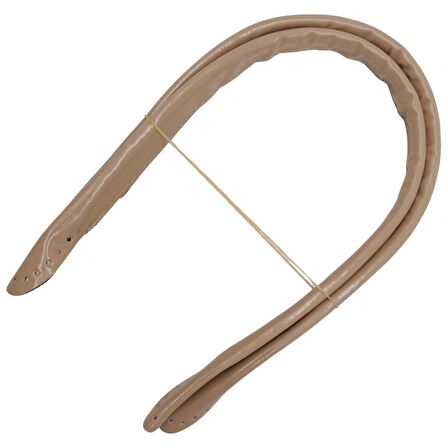 Parlak Rugan Deri Pelikan Model Çanta Sapı Bej Renk