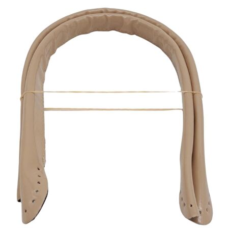 Parlak Rugan Deri Pelikan Model Çanta Sapı Bej Renk