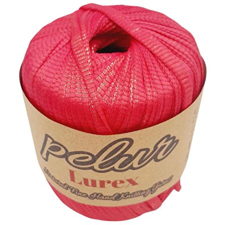 Pelur Lurex Simli Ribbon İp Fuşya Renk