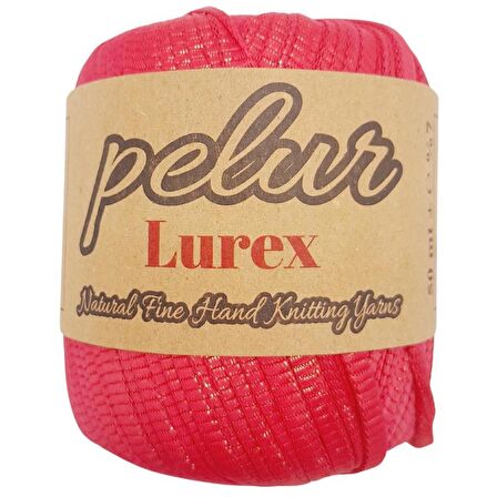 Pelur Lurex Simli Ribbon İp Fuşya Renk