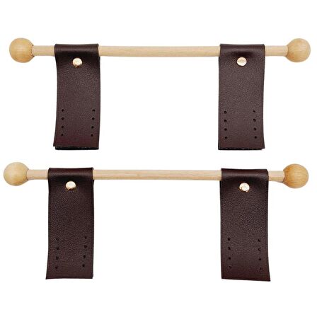 Suni Derili Ahşap Çanta Sapı Koyu Kahverengi