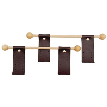 Suni Derili Ahşap Çanta Sapı Koyu Kahverengi