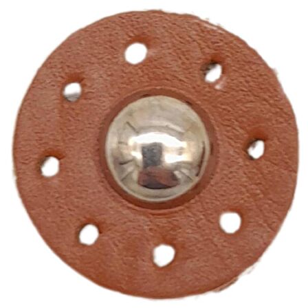 Gerçek Derili Kabara Taba Renk Gümüş Metalli 1 Adet