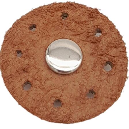 Gerçek Derili Kabara Taba Renk Gümüş Metalli 1 Adet