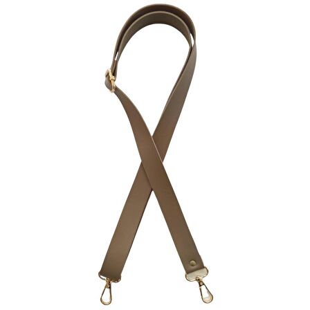 Suni Deri Ayarlı Çanta Sapı 120x2.4 cm Vizon Renk Light Gold Metalli
