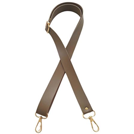 Suni Deri Ayarlı Çanta Sapı 120x2.4 cm Vizon Renk Light Gold Metalli