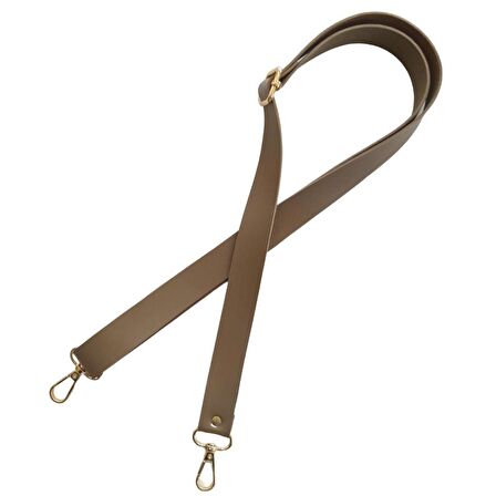 Suni Deri Ayarlı Çanta Sapı 120x2.4 cm Vizon Renk Light Gold Metalli