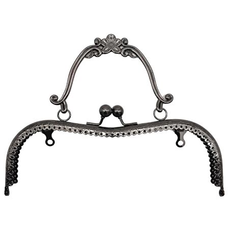 21 cm Tutmalı Çanta Klipsi Bursu Füme Metalli