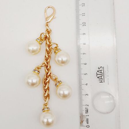 Light Gold Renk 16 mm İncili Süs