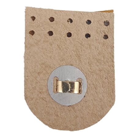 Gerçek Derili Tek Dikim Mıknatıslı Çıtçıt Hardal Renk Light Gold Metalli