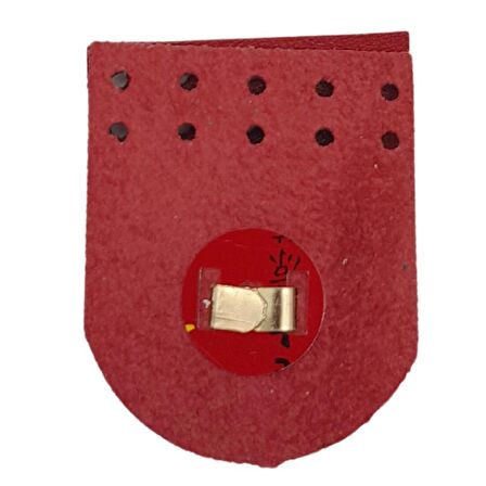 Gerçek Derili Tek Dikim Mıknatıslı Çıtçıt Kırmızı Renk Light Gold Metalli