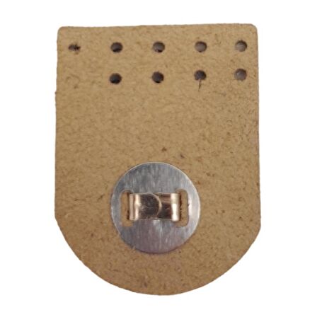 Gerçek Derili Tek Dikim Mıknatıslı Çıtçıt Bej Renk Light Gold Metalli
