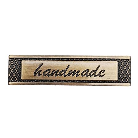 Handmade Yazılı Metal Etiket 4x1 cm Plaka Süs Antik Renk
