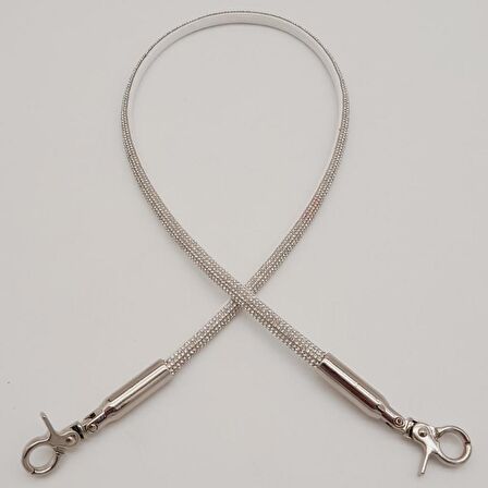 Taşlı Kancalı Kovanlı Tek Çanta Sapı Gümüş Renk 1 Adet