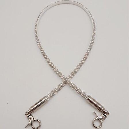 Taşlı Kancalı Kovanlı Tek Çanta Sapı Gümüş Renk 1 Adet