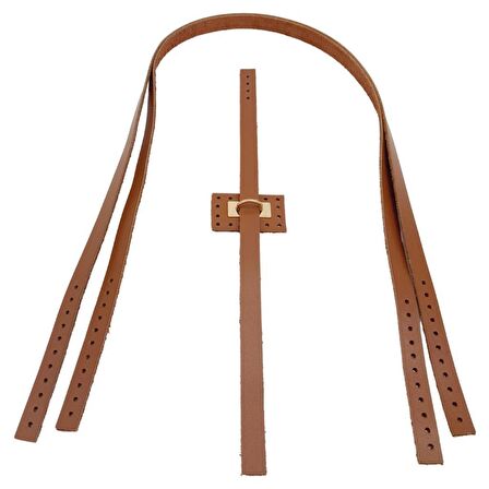 Gerçek Deri Köprü Kilitli Çanta Seti Sütlü Kahve Renk Light Gold Metalli