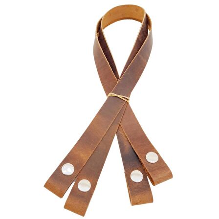 Gerçek Deri Çıtçıtlı Çanta Sapı Crazy Oil Hardal Sarı Renk Gümüş Metalli