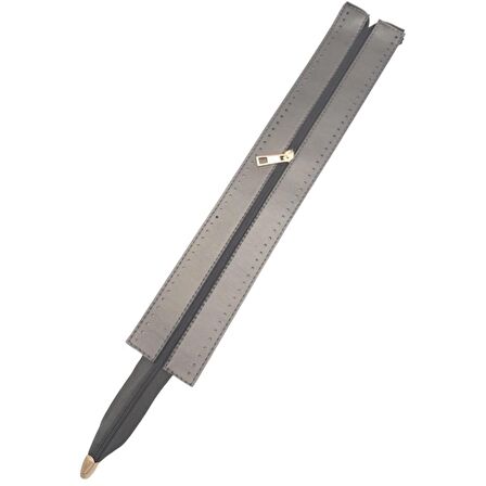 40 cm Derili Fermuar Parlak Gri Renk Light Gold Metalli