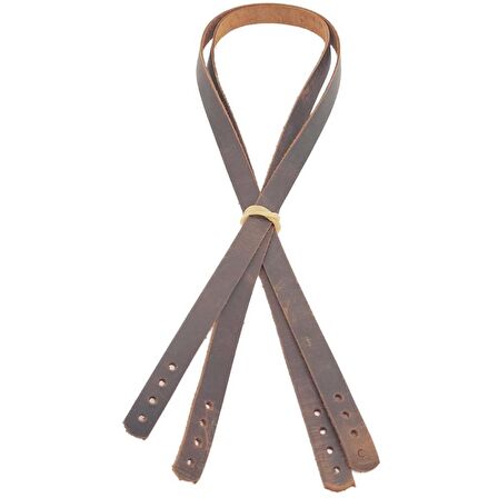 Gerçek Deri 70x1.2 cm Crazy Oil Hardal Sarı Renk Çift Çanta Sapı