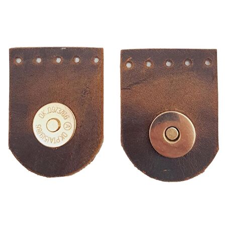 Gerçek Derili Tek Dikim Mıknatıslı Çıtçıt Crazy Oil Hardal Sarı Renk Light Gold Metalli