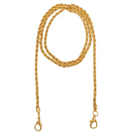 120 cm Burgulu Light Gold Renk Kancalı Çanta Zinciri
