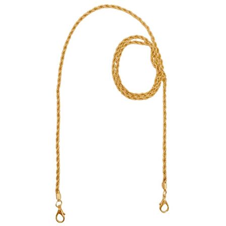 120 cm Burgulu Light Gold Renk Kancalı Çanta Zinciri