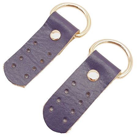 Gerçek Deri Sapucu (Böce) Mor Renk Light Gold Metalli