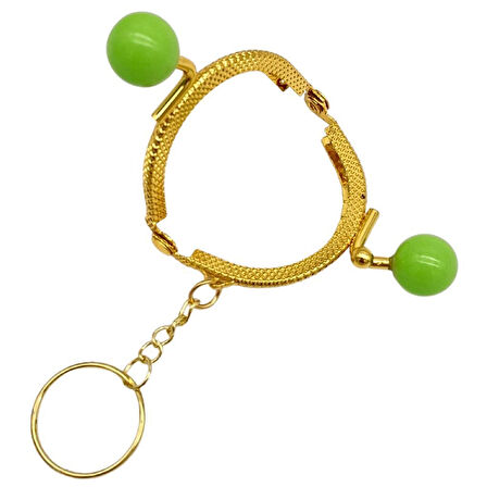 5 cm Anahtarlıklı Toplu Cüzdan Klipsi Fıstık Yeşili Renk Gold Metal