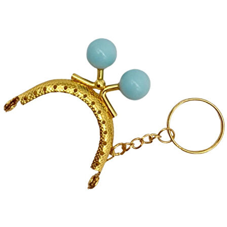 5 cm Anahtarlıklı Toplu Cüzdan Klipsi Bebe Mavi Renk Gold Metal