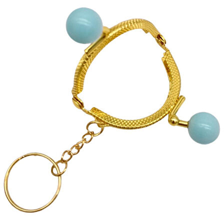 5 cm Anahtarlıklı Toplu Cüzdan Klipsi Bebe Mavi Renk Gold Metal