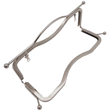 Angel Çanta Aksesuar 27 cm Üstten Tutmalı Çanta Klipsi Çanta Bursu Gümüş Metal