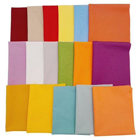 30x25 cm Pamuklu Patchwork Kırkyama Parça Kumaş Set:03