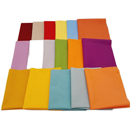 30x25 cm Pamuklu Patchwork Kırkyama Parça Kumaş Set:03