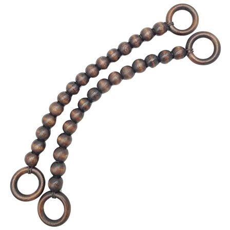 20 mm Ahşap Boncuklu 37 cm Koyu Ahşap Renk Çanta Sapı