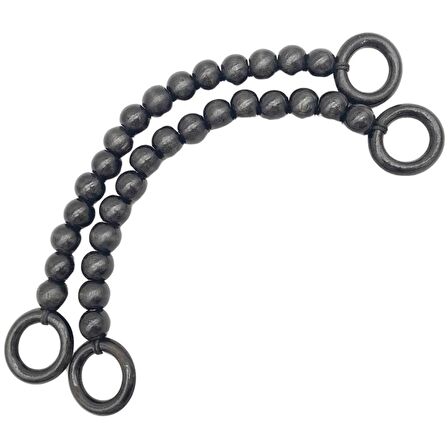 20 mm Ahşap Boncuklu 37 cm Siyah Renk Çanta Sapı