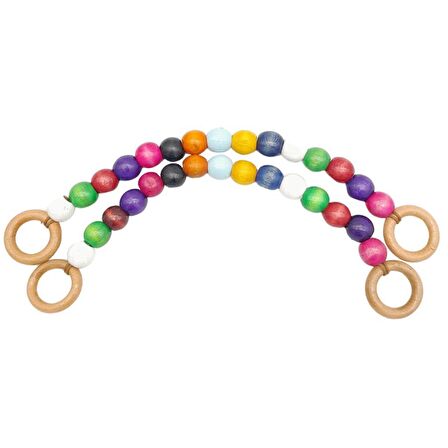 20 mm Ahşap Boncuklu 37 cm Renkli Çanta Sapı