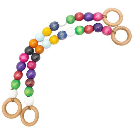 20 mm Ahşap Boncuklu 37 cm Renkli Çanta Sapı