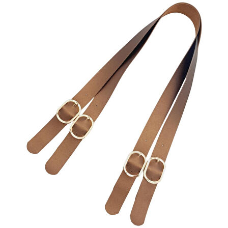 Angel Çanta Aksesuar Tokalı Model Suni Deri Bakır Renk Çift Çanta Sapı Light Gold Metal