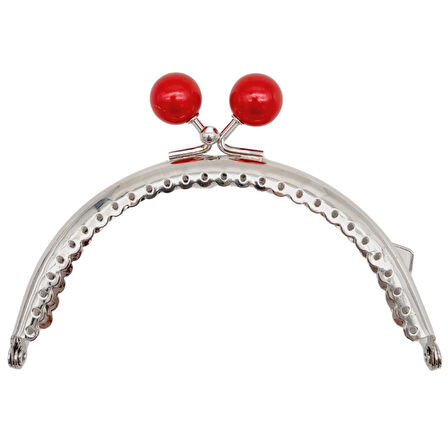 10.5 cm Gümüş Metal Bordo Toplu Oval Cüzdan Klipsi Çanta Bursu Model 2