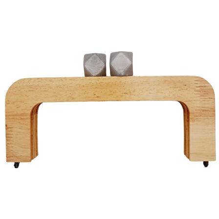 20 cm Açık Renk Ahşap Burs Ebruli Gri Renk Toplu