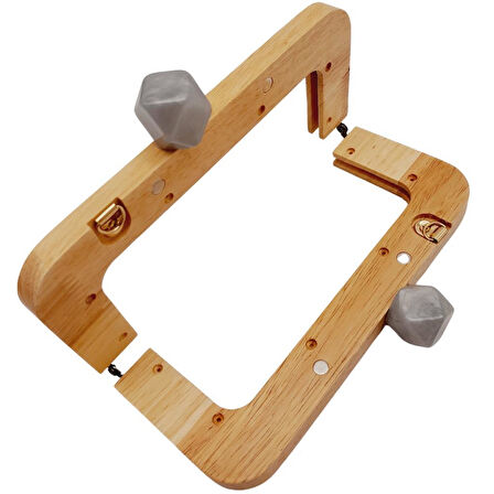 20 cm Açık Renk Ahşap Burs Ebruli Gri Renk Toplu