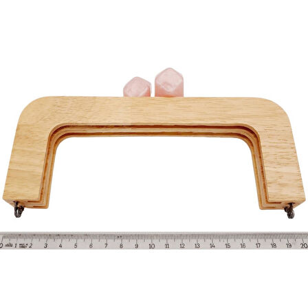 20 cm Açık Renk Ahşap Burs Ebruli Pudra Renk Toplu