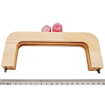 20 cm Açık Renk Ahşap Burs Ebruli Fuşya Renk Toplu