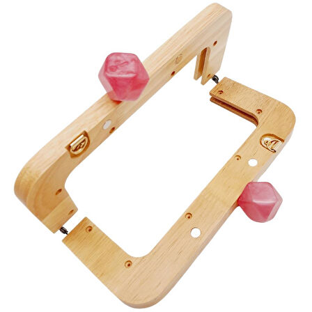 20 cm Açık Renk Ahşap Burs Ebruli Fuşya Renk Toplu