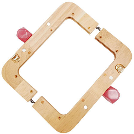 20 cm Açık Renk Ahşap Burs Ebruli Fuşya Renk Toplu