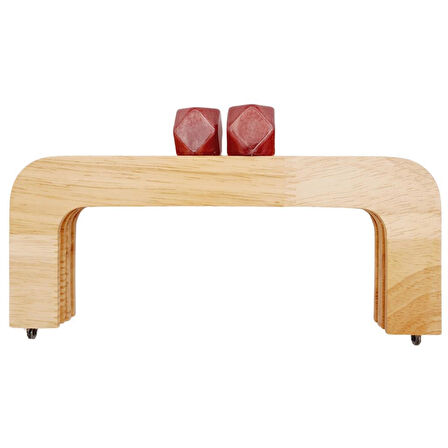 20 cm Açık Renk Ahşap Burs Ebruli Bordo Renk Toplu