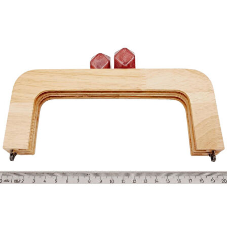 20 cm Açık Renk Ahşap Burs Ebruli Bordo Renk Toplu