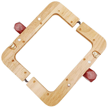 20 cm Açık Renk Ahşap Burs Ebruli Bordo Renk Toplu