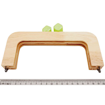 20 cm Açık Renk Ahşap Burs Elma Yeşili Renk Toplu