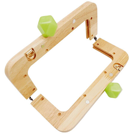 20 cm Açık Renk Ahşap Burs Elma Yeşili Renk Toplu